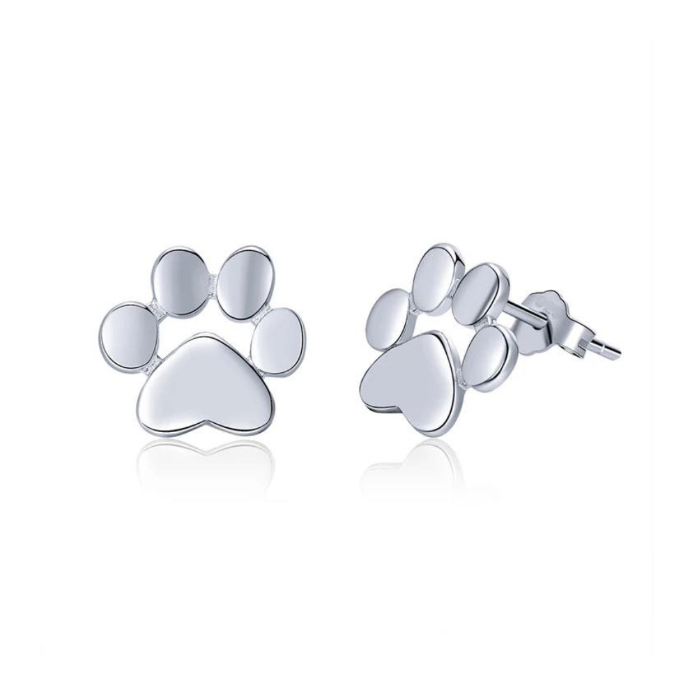 18K Gold-Plated Paw Print Stud Earrings for Pet Lovers - Available in Gold and Silver