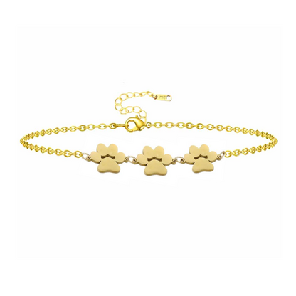 Fureverly Three Paw Print Bracelet for Pet Lovers