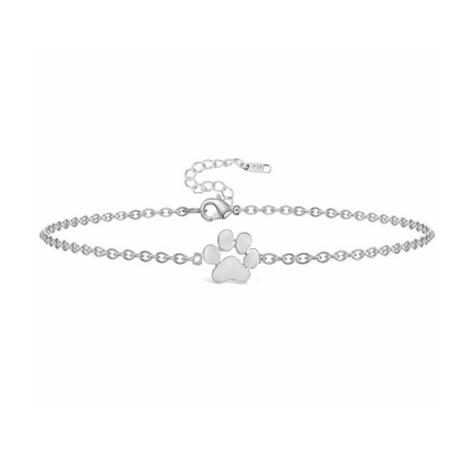 Gold-Plated Paw Print Bracelet for Pet Lovers - Available in Gold and Silver