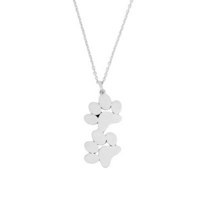 Double Paw Print Gold Plated Necklace - Available in Gold and Silver