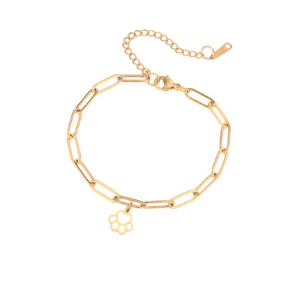 Delicate Paw Print Gold Plated Link Bracelet - Available in Gold and Silver