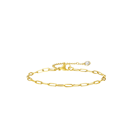 Elegant Gold Paperclip Link Bracelet