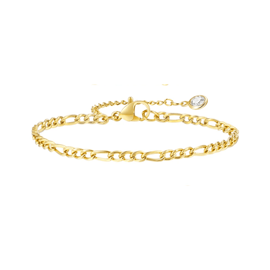 Classic Gold Figaro Chain Bracelet