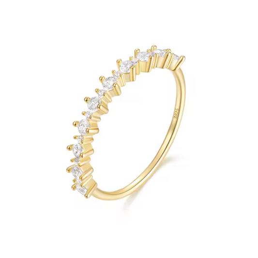 Delicate 18K Gold Plated Sterling Silver Ring with AAAAA Cubic Zirconia