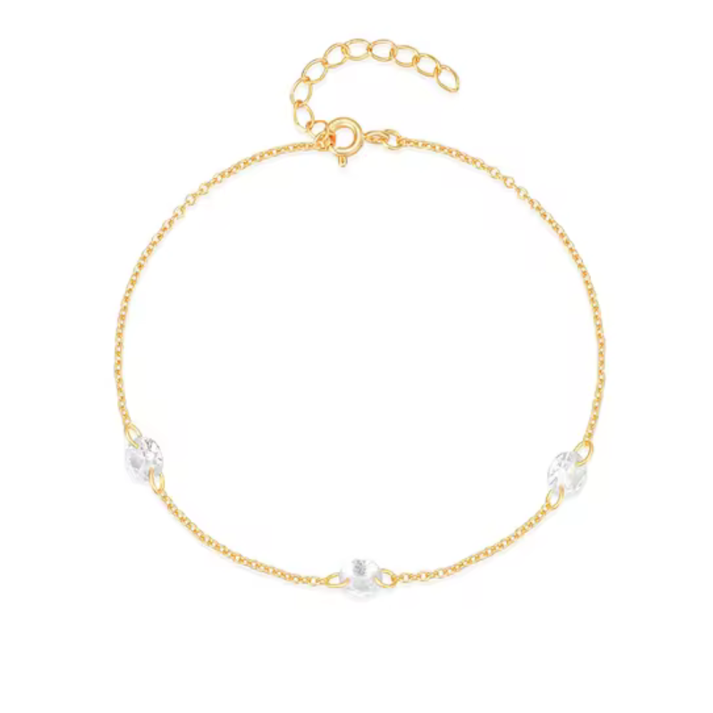 Eternal Glow Bracelet - 18k Gold Plated Sterling Silver with AAAAA Cubic Zirconia