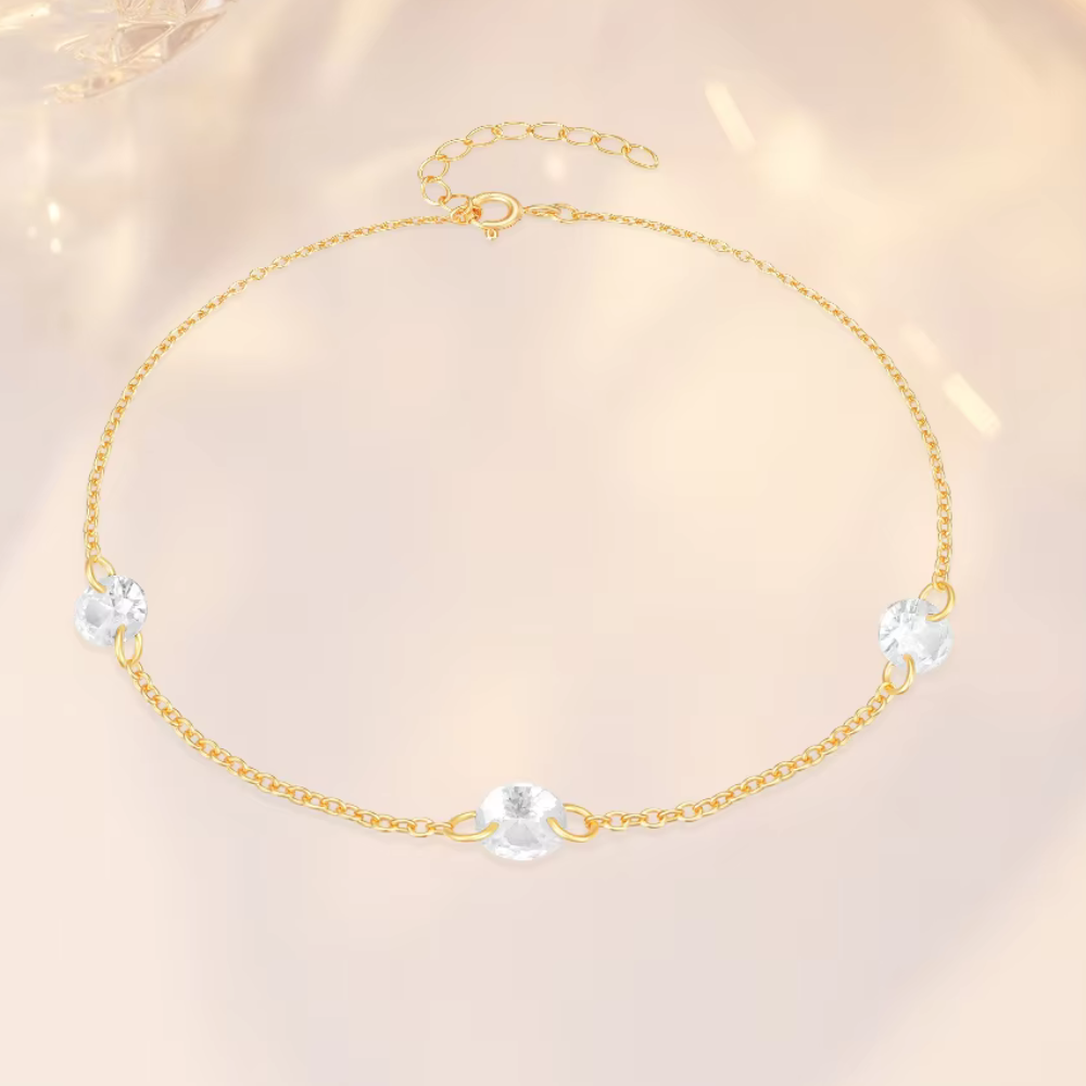 Eternal Glow Bracelet - 18k Gold Plated Sterling Silver with AAAAA Cubic Zirconia