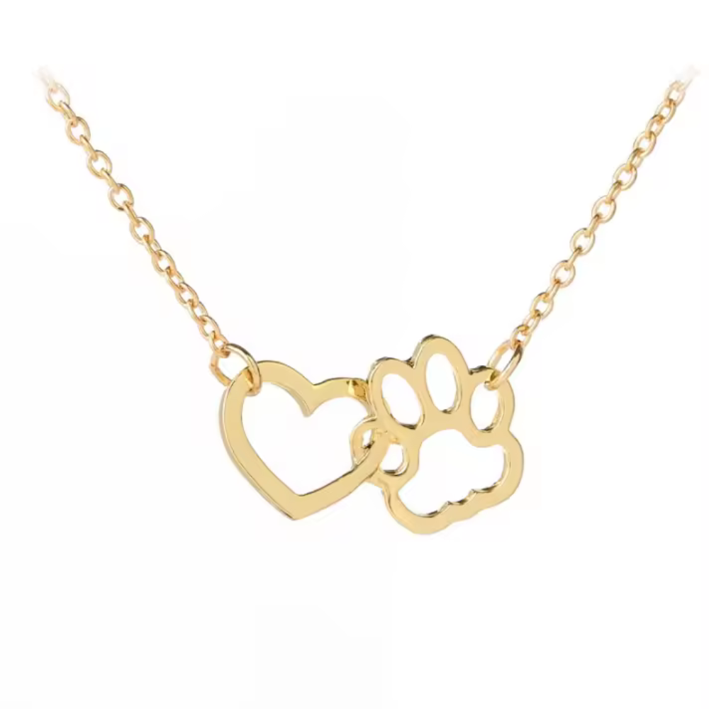 18K Gold Plated Heart and Paw Necklace - Available in Gold and Silver | Hollywood Sensation Jewelry