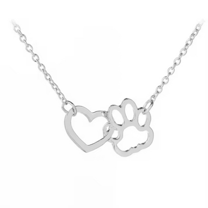 18K Gold Plated Heart and Paw Necklace - Available in Gold and Silver | Hollywood Sensation Jewelry