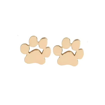 18K Gold-Plated Paw Print Stud Earrings for Pet Lovers - Available in Gold and Silver