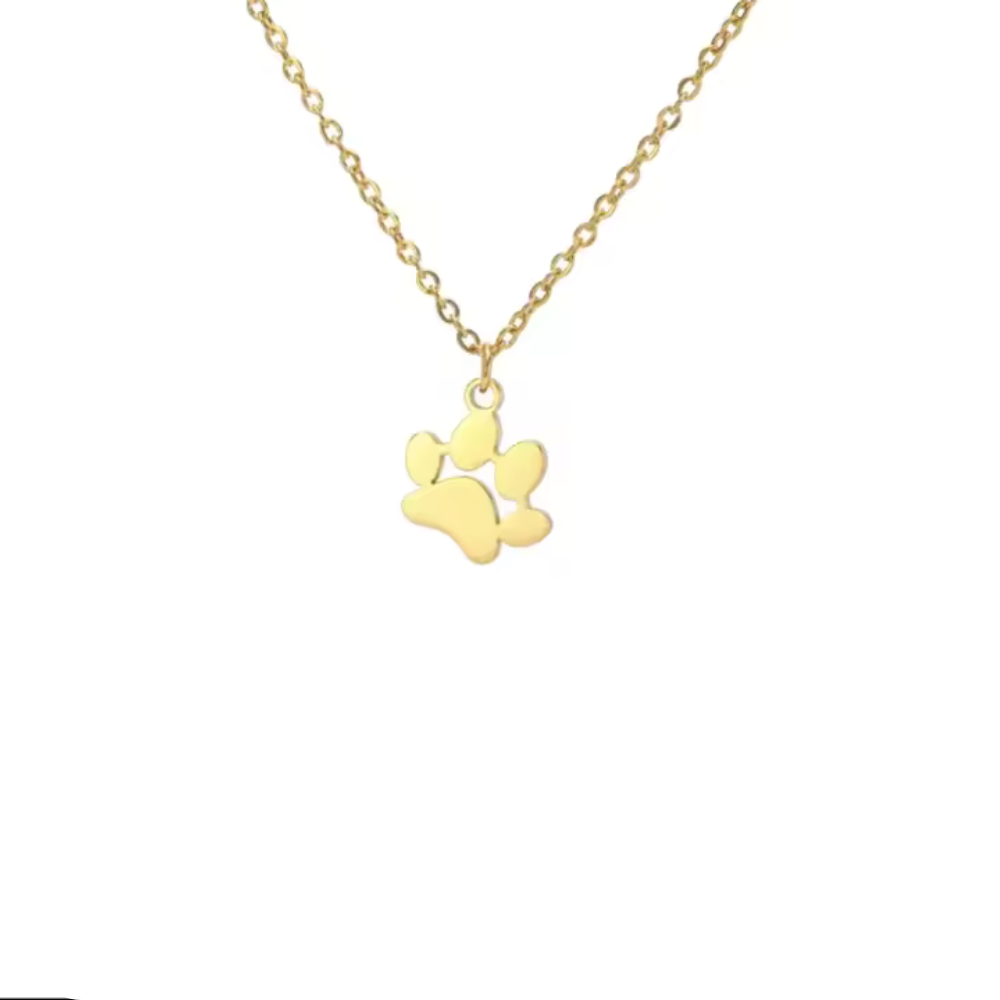 Paw Print Gold Plated Necklace - Available in Gold and Silver