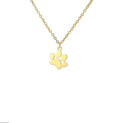 Paw Print Gold Plated Necklace - Available in Gold and Silver