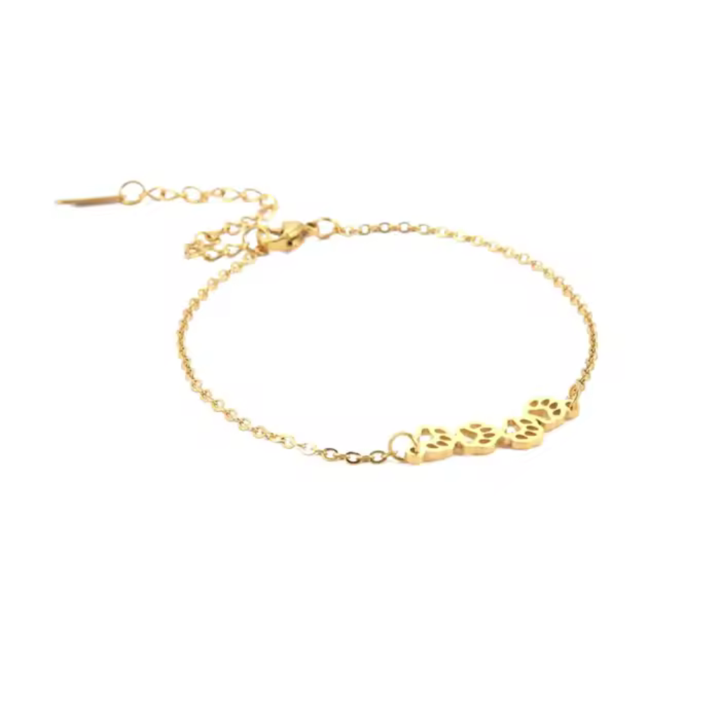 18K Gold Plated Paw Print Bracelet - Available in Gold and Silver | Hollywood Sensation Jewelry