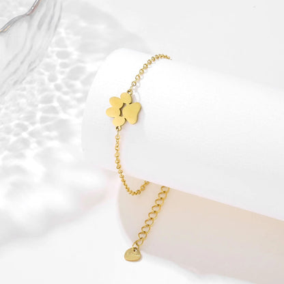 Elegant Paw Cutout Gold Plated Bracelet - Available in Gold and Silver