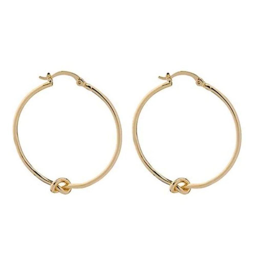 Knot Hoop Earrings Gold