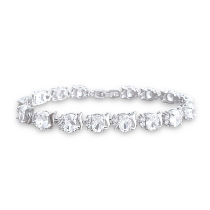 Cubic Zirconia Tennis Bracelets with AAA+ Cubic Zirconia Oval and Round Cut