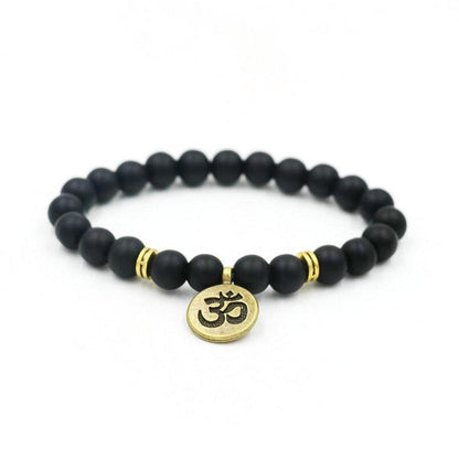 Yoga Bracelet Ohm Charm Beaded Bracelet