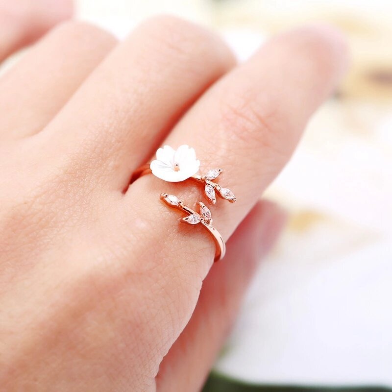 Cherry Blossom Ring Sakura Ring Silver/gold/rose Gold/white 