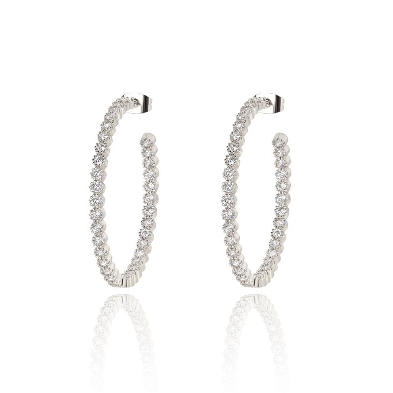 Efulgenz Cubic Zirconia Hoop Earrings for Women Crystal Big Round Halo CZ  Hoop Earrings Bridal Wdding Dangle Earring Jewelry for Women - Walmart.com